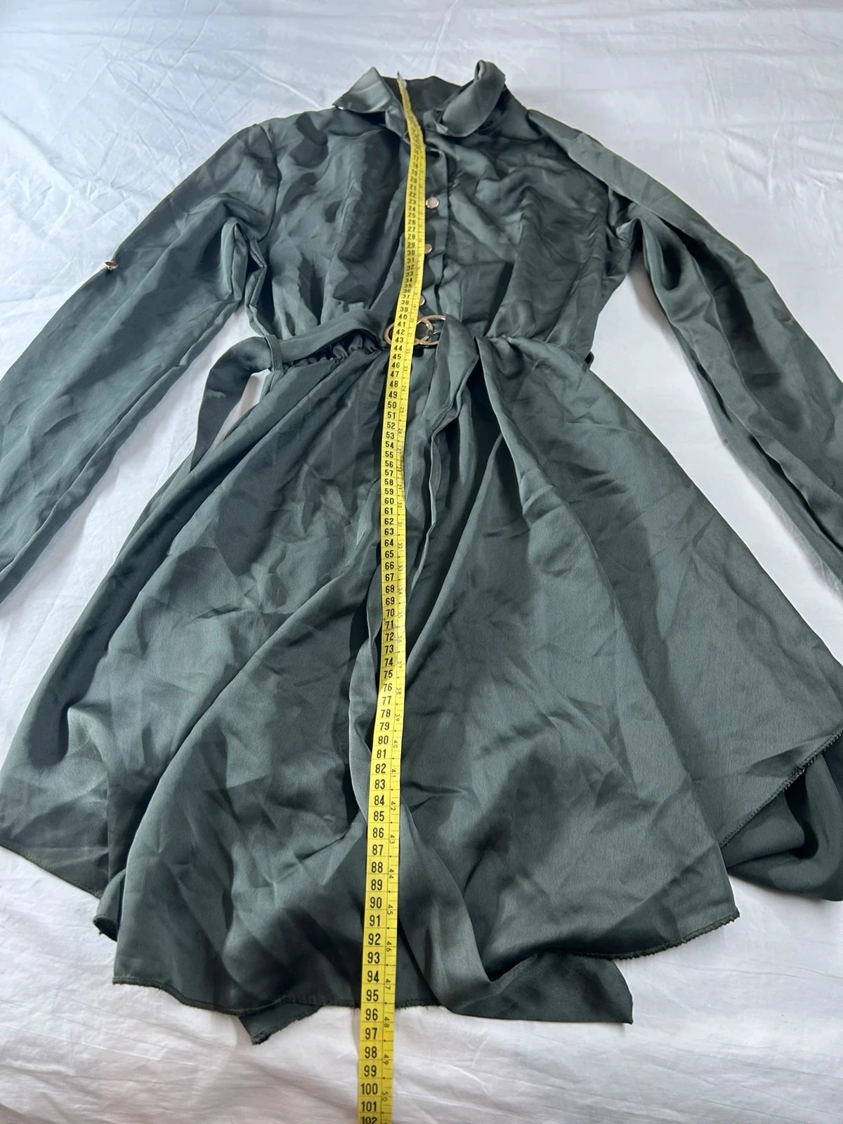 Lange vintage casual jurk donkergroen – photo 6